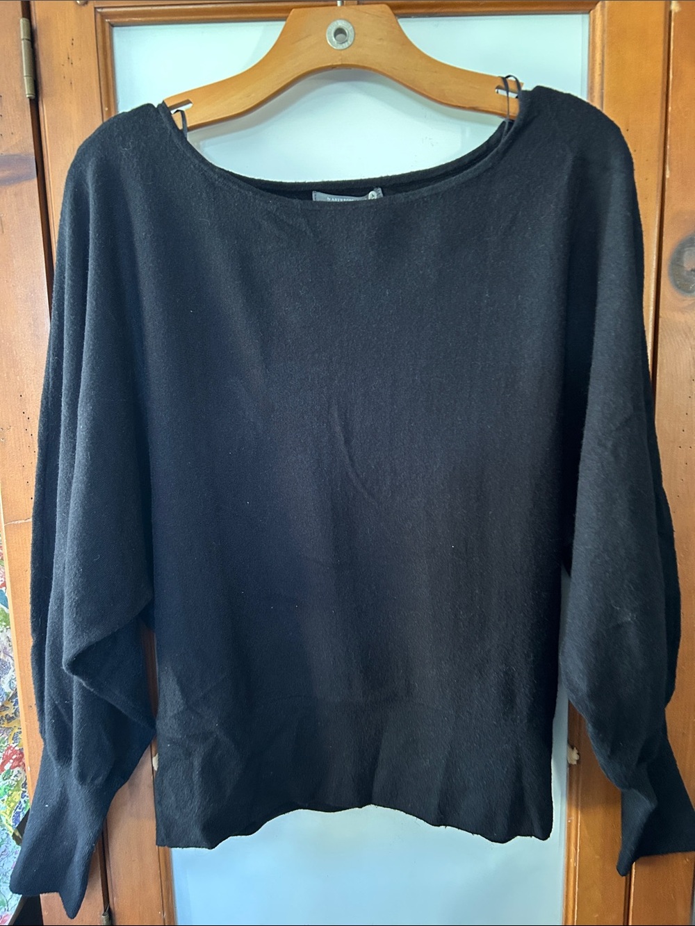 Anthropologie Classic Black Women’s Boatneck Sweater